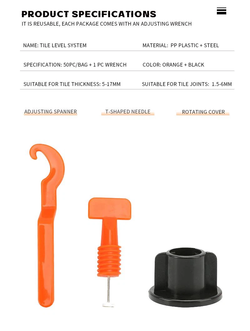 2. floor tile leveling spacers
