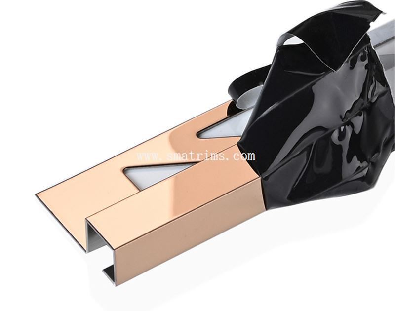 4. brushed steel tile edging