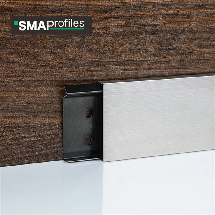 brushed stainless steel skirting board